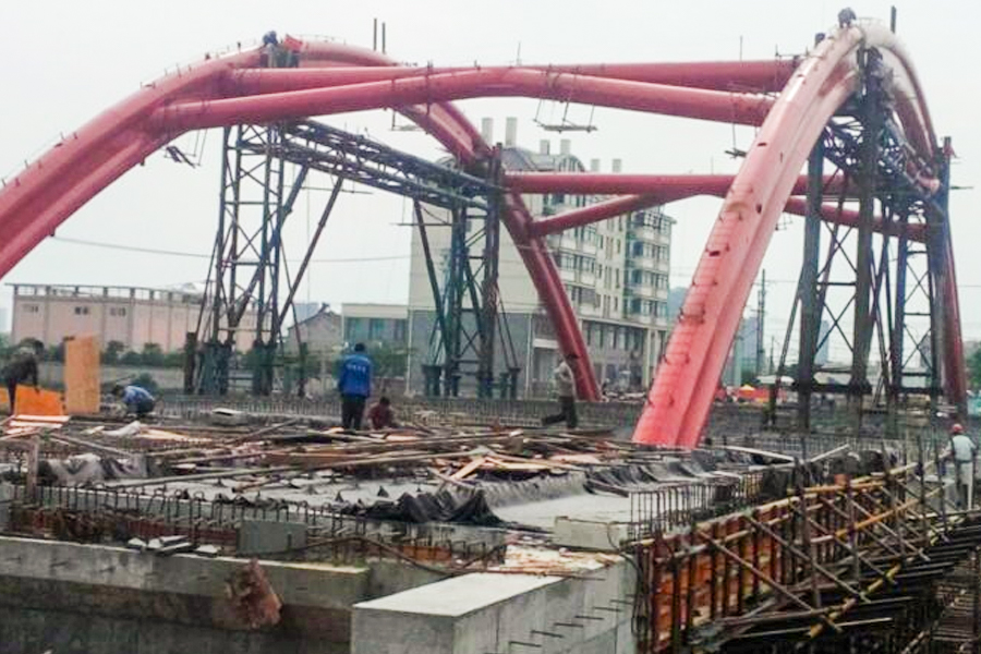 টাশান রোড ব্রিজ ক্রসিং জিনলাই নদী, লায়ান কাউন্টি, আনহুই প্রদেশ